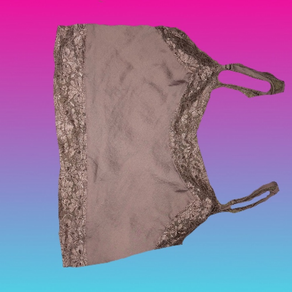 Silk cropped pink lace tank! Worn twice!